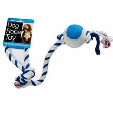 WONDSDI232 Knotted Rope Dog Toy with Ball Random Colors Wondertrail (ONLINE ORDER ONLY)