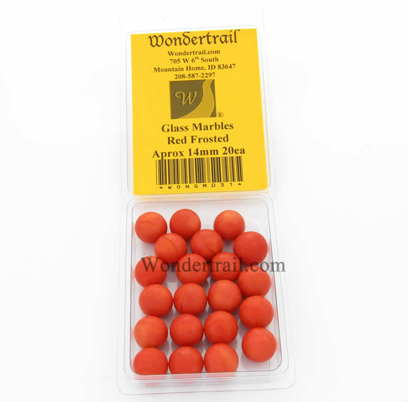 WONGM031 Red Frosted Marbels 14mm Glass Marbles Pack of 20 (ONLINE ORDER ONLY)