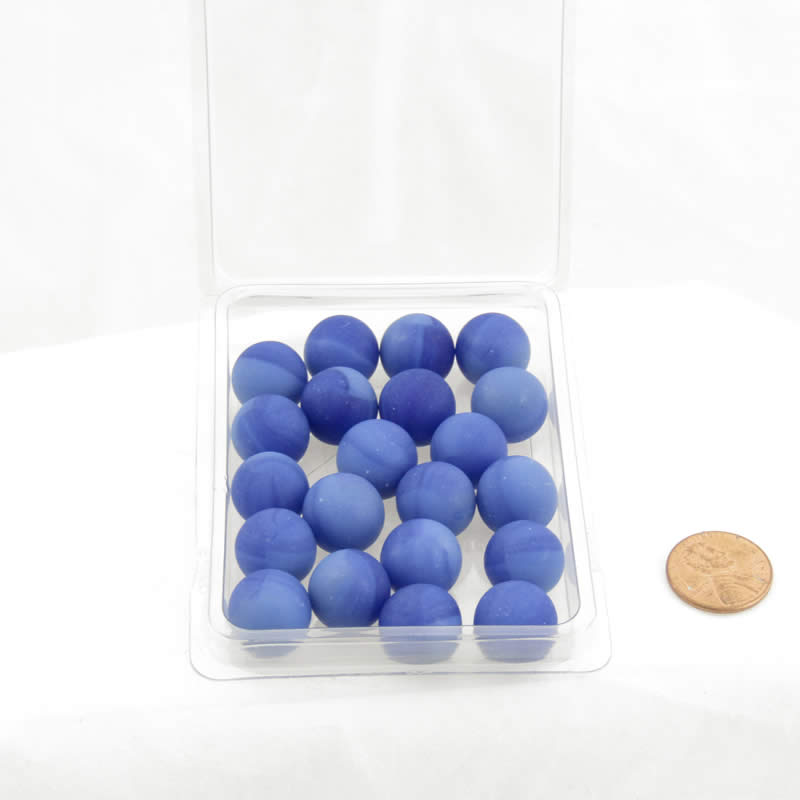 WONGM035 Celtic Blue Frosted Marbels 14mm Glass Marbles Pack of 20 (ONLINE ORDER ONLY)
