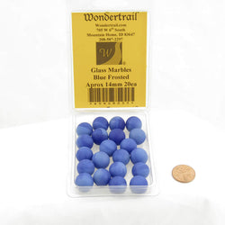 WONGM035 Celtic Blue Frosted Marbels 14mm Glass Marbles Pack of 20 (ONLINE ORDER ONLY)
