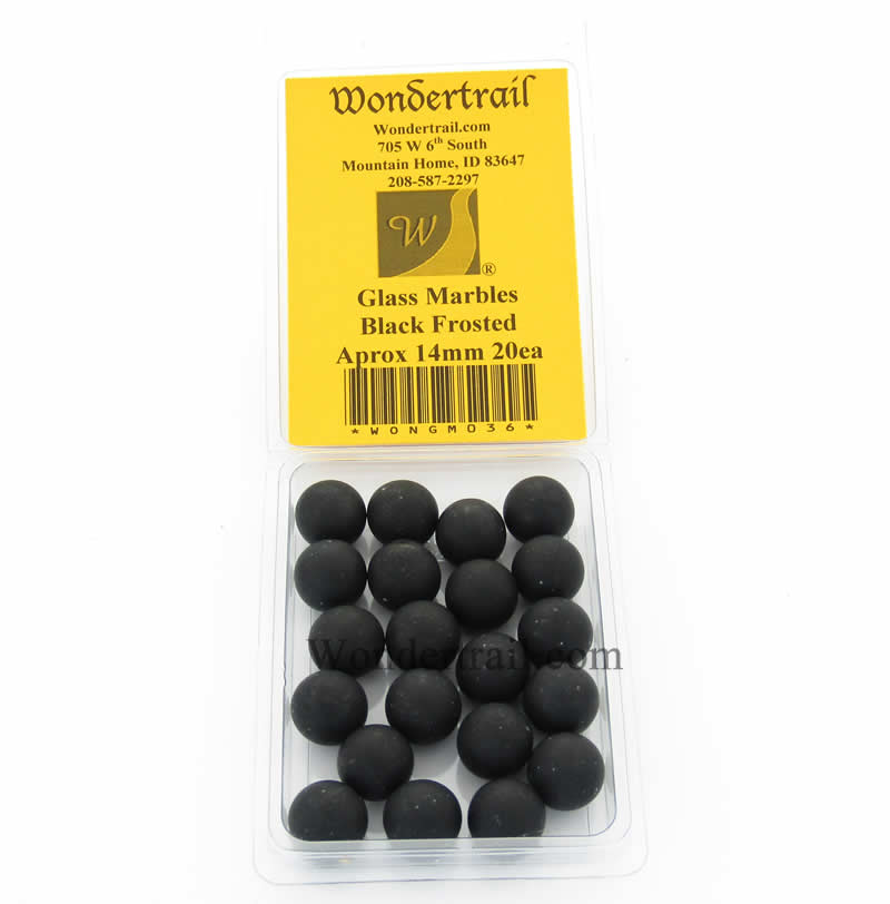 WONGM036 Charcoal Frosted 14mm Glass Marbles Pack of 20 (ONLINE ORDER ONLY)