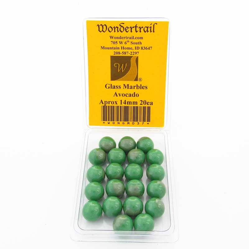 WONGM037 Avocado Marbels 14mm Glass Marbles Pack of 20 (ONLINE ORDER ONLY)