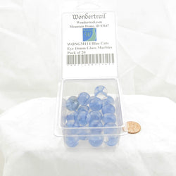 WONGM114 Blue Cats Eye 16mm Glass Marbles Pack of 20 (ONLINE ORDER ONLY)