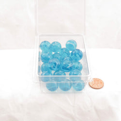 WONGM117 Windy Swirl Transparent with White Swirl 16mm Glass Marbles Pack of 20 (ONLINE ORDER ONLY)