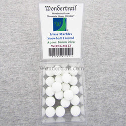 WONGM123 Snowball Frosted 16mm Glass Marbles Pack of 20 (ONLINE ORDER ONLY)