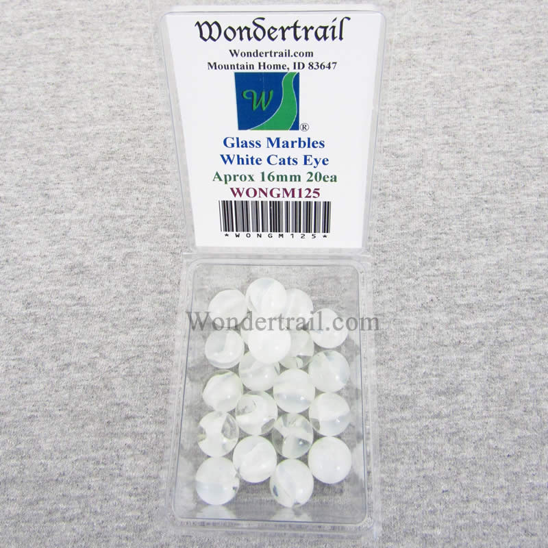 WONGM125 Glacer Slice Cats Eye 16mm Glass Marbles Pack of 20 (ONLINE ORDER ONLY)