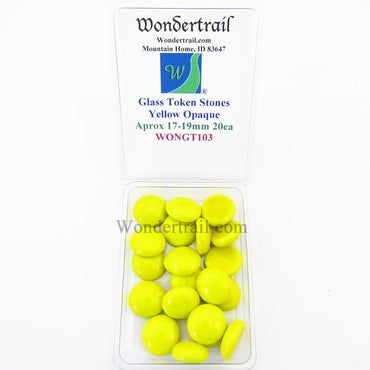 WONGT103 Yellow Opaque Glass Tokens 17-19mm Aprox 23/32in Pack of 20 (ONLINE ORDER ONLY)