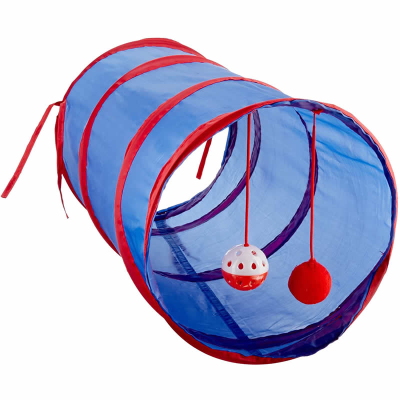 WONKOD476 Cat Tunnel with Dangle Toys Assorted Colors (ONLINE ORDER ONLY)