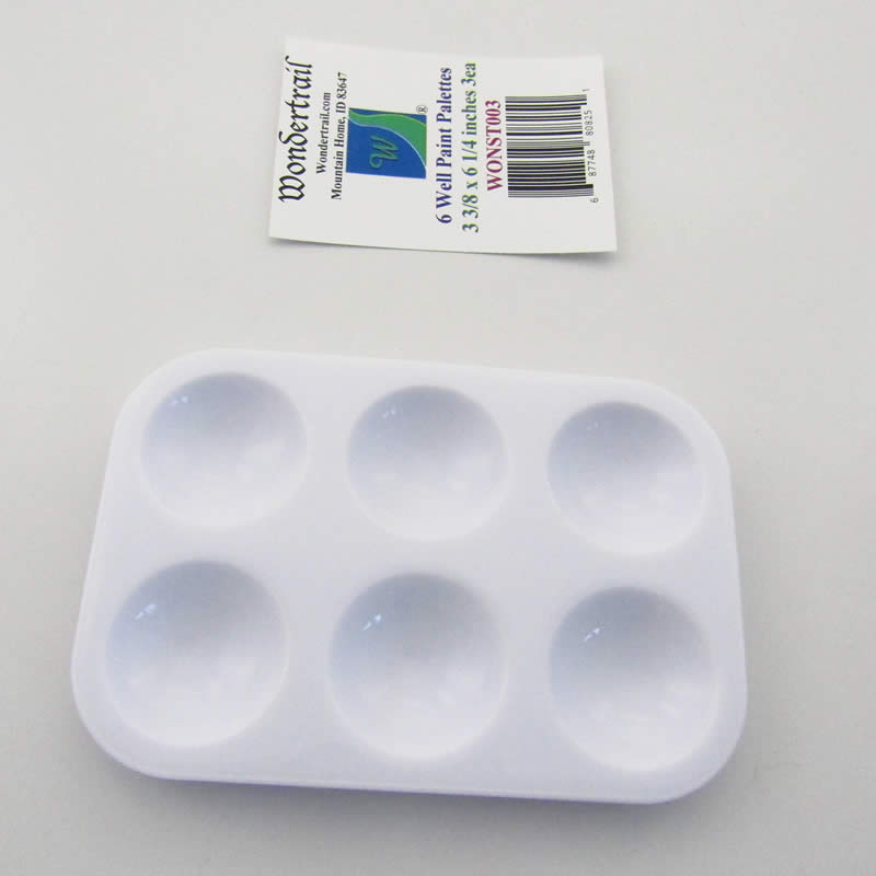 WONST003 Paint Palettes with 6 Paint Wells 3 3/8 X 6 1/8in Pack Of 3 (ONLINE ORDER ONLY)