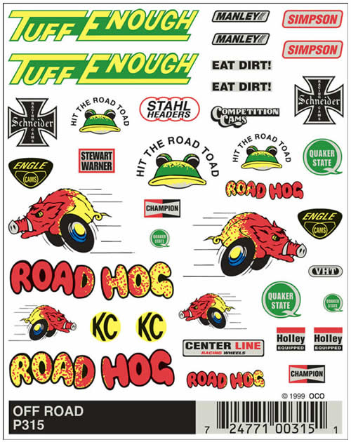 WOOP315 Off Road (4in x 5in) PineCar Decals (ONLINE ORDER ONLY)