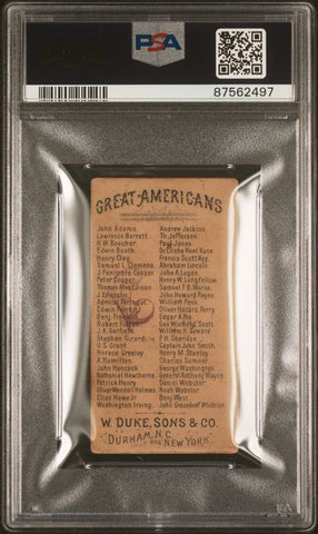 Graded 1888 N76 W. Duke, Sons & Co. Great Americans #WP William Penn Baseball Tobacco Card PSA 2 (ONLINE ORDER ONLY)
