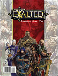 WWP80700 Exalted Second Edition Character Sheet Pad RPG (ONLINE ORDER ONLY)