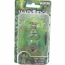 WZK73314 Girl Druid and Stone Creature Miniatures Pre-painted Minis (ONLINE ORDER ONLY)