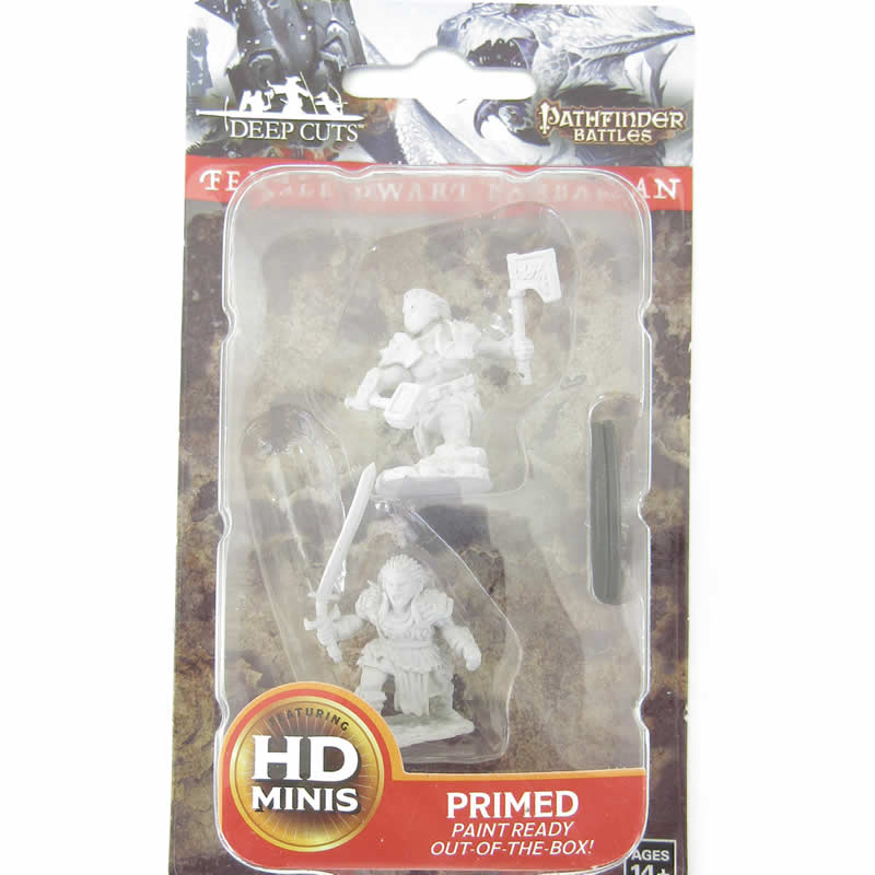 WZK73694 Female Dwarf Barbarian Pathfinder Battles Deep Cuts Miniatures (ONLINE ORDER ONLY)