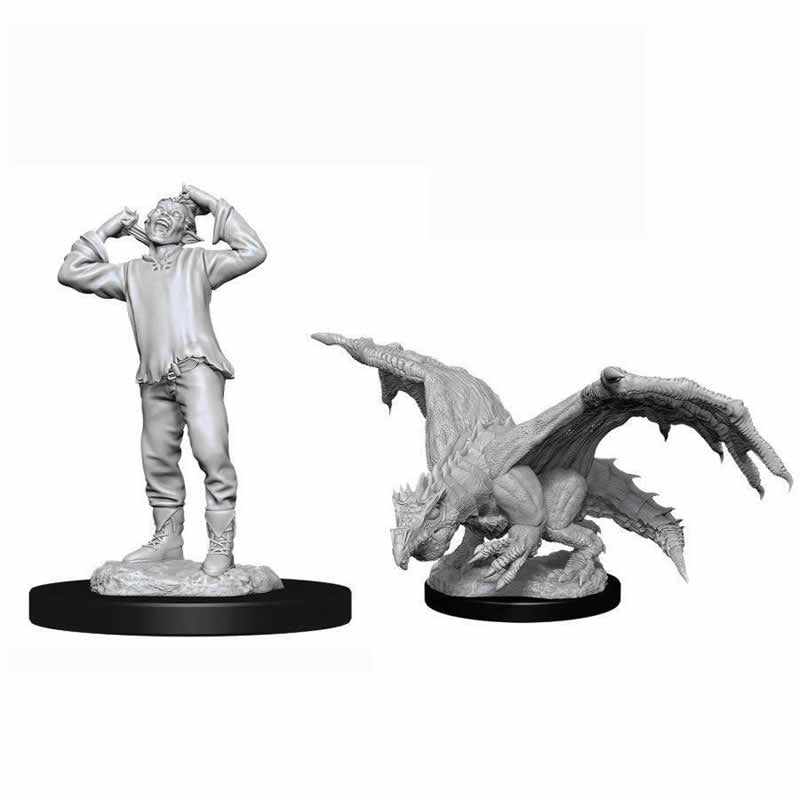 WZK90029 Green Dragon Wyrmling and Afflicted Elf Nozurs Marvelous Miniatures D&D Unpainted Miniatures (ONLINE ORDER ONLY)