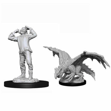 WZK90029 Green Dragon Wyrmling and Afflicted Elf Nozurs Marvelous Miniatures D&D Unpainted Miniatures (ONLINE ORDER ONLY)