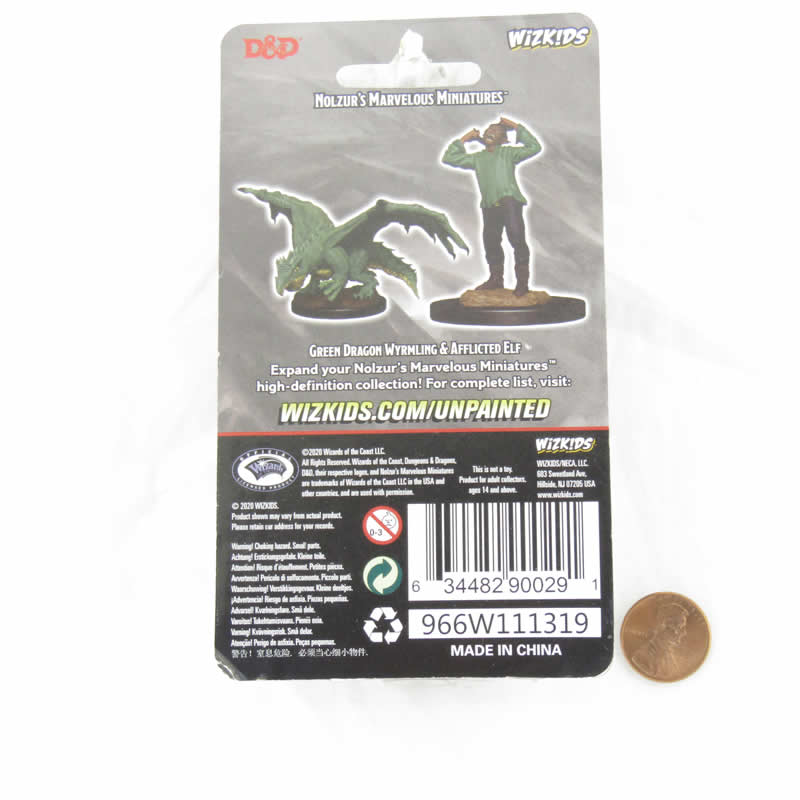 WZK90029 Green Dragon Wyrmling and Afflicted Elf Nozurs Marvelous Miniatures D&D Unpainted Miniatures (ONLINE ORDER ONLY)
