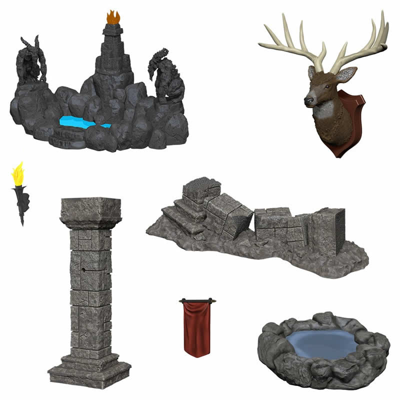 WZK90045 Pools and Pillars Miniature Accessories Deep Cuts Unpainted (ONLINE ORDER ONLY)