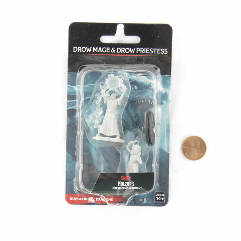 WZK90071 Drow Mage and Drow Priestess Nozurs Marvelous Miniatures D&D Unpainted Miniatures (ONLINE ORDER ONLY)