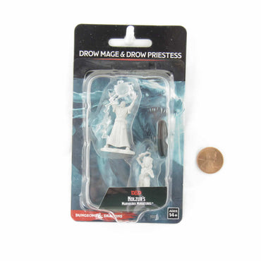 WZK90071 Drow Mage and Drow Priestess Nozurs Marvelous Miniatures D&D Unpainted Miniatures (ONLINE ORDER ONLY)