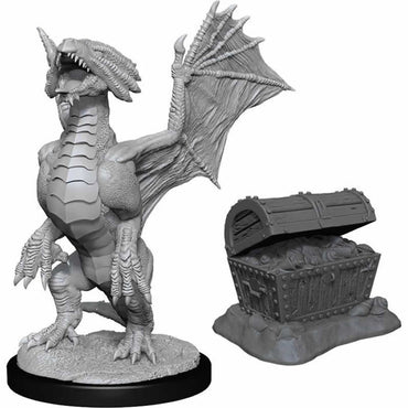 WZK90152 Brozne Dragon Wyrmling and Treasure Nozurs Marvelous Miniatures D&D Unpainted Miniatures (ONLINE ORDER ONLY)