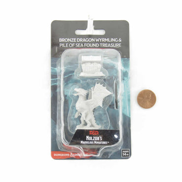 WZK90152 Brozne Dragon Wyrmling and Treasure Nozurs Marvelous Miniatures D&D Unpainted Miniatures (ONLINE ORDER ONLY)