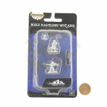 WZK90260 Halfling Wizard Male Miniature Figure Pathfinder Battles Deep Cuts Unpainted Miniatures (ONLINE ORDER ONLY)