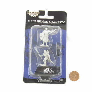 WZK90263 Human Champion Male Miniature Figure Pathfinder Battles Deep Cuts Unpainted Miniatures (ONLINE ORDER ONLY)