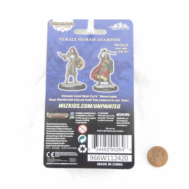 WZK90264 Human Champion Female Miniature Figure Pathfinder Battles Deep Cuts Unpainted Miniatures (ONLINE ORDER ONLY)
