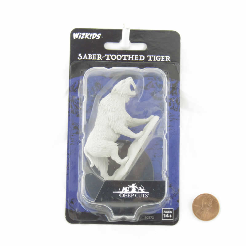 WZK90272 Saber-Toothed Tiger Miniature Figure Accessories Deep Cuts Unpainted Miniatures WizKids (ONLINE ORDER ONLY)