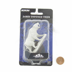 WZK90272 Saber-Toothed Tiger Miniature Figure Accessories Deep Cuts Unpainted Miniatures WizKids (ONLINE ORDER ONLY)