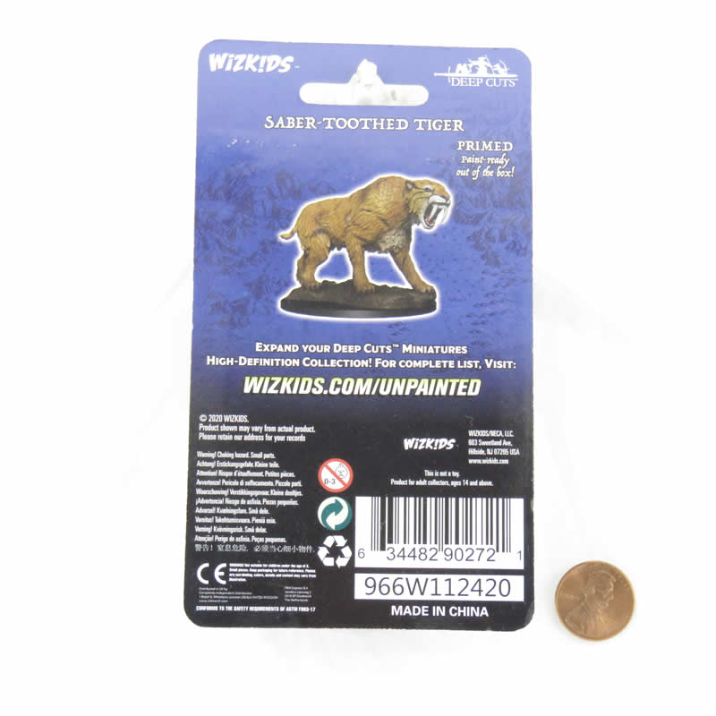 WZK90272 Saber-Toothed Tiger Miniature Figure Accessories Deep Cuts Unpainted Miniatures WizKids (ONLINE ORDER ONLY)
