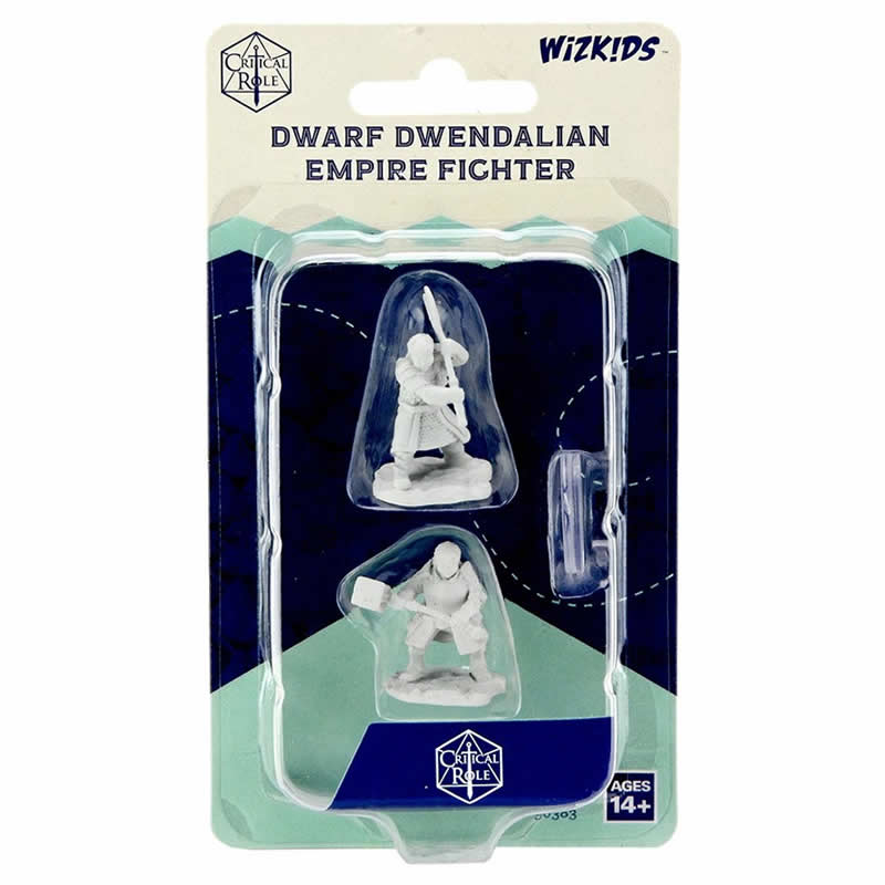 WZK90383 Dwarf Dwendalian Fighter Female Unpainted Miniatures Critical Role Series Figures (ONLINE ORDER ONLY)