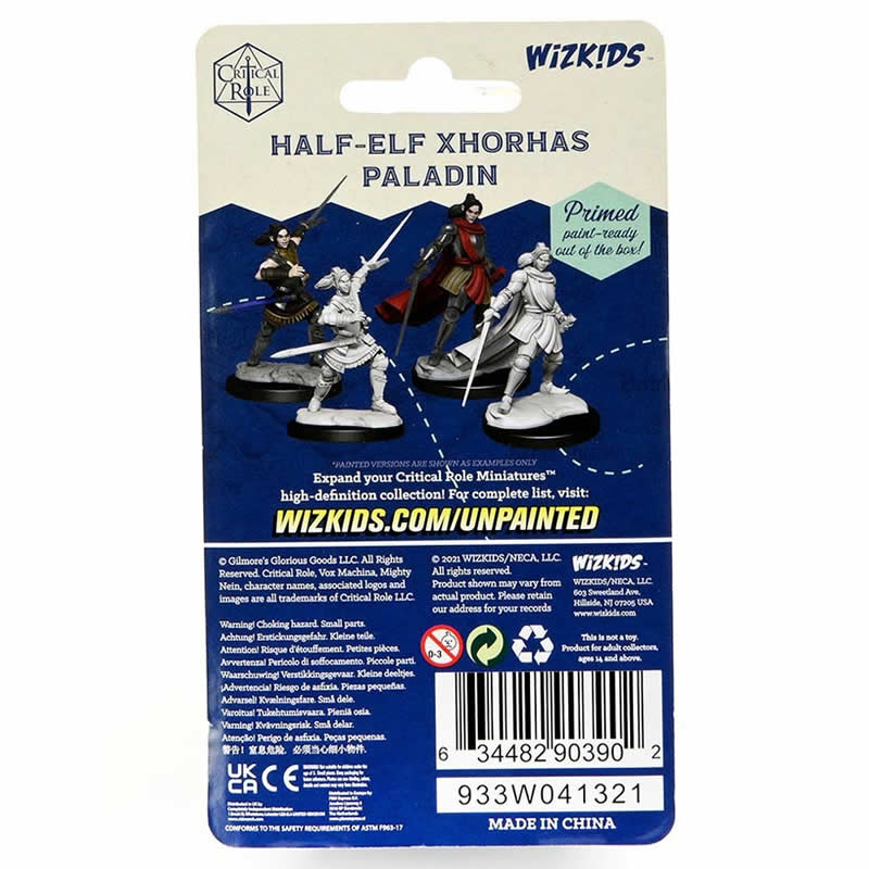 WZK90390 Half-elf Pally Xhorhas Paladin Female Unpainted Miniatures Critical Role Series Figures (ONLINE ORDER ONLY)