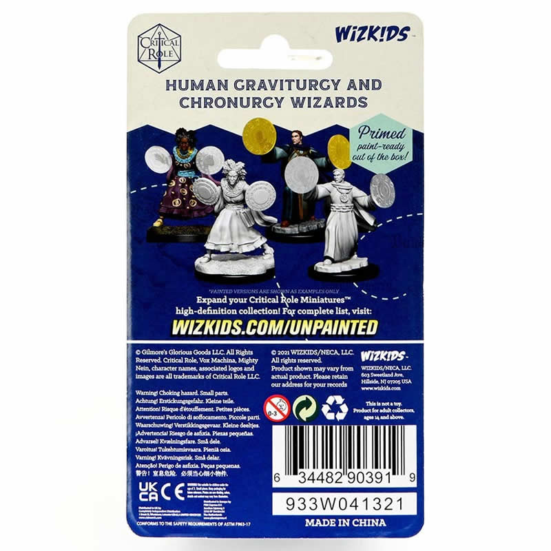 WZK90391 Human Graviturgy and Chronurgy Wizards Unpainted Miniatures Critical Role Series Figures (ONLINE ORDER ONLY)