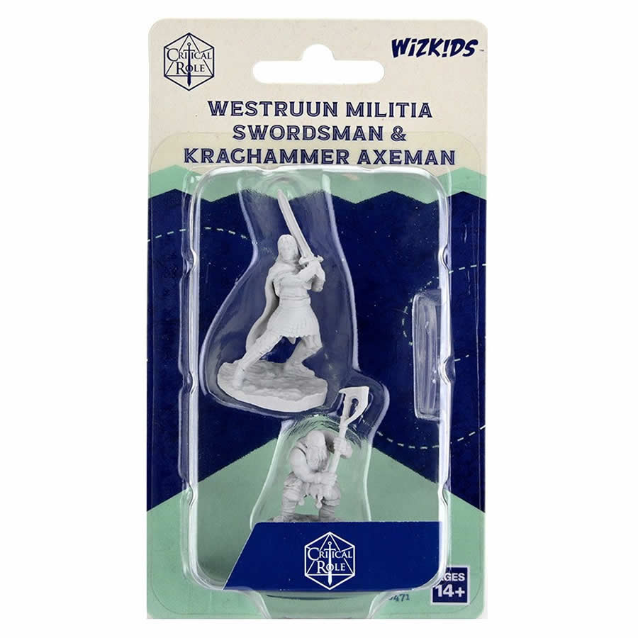 WZK90471 Westruun Militia Swordsman and Kraghammer Axeman Unpainted Miniatures Critical Role Series Figures (ONLINE ORDER ONLY)