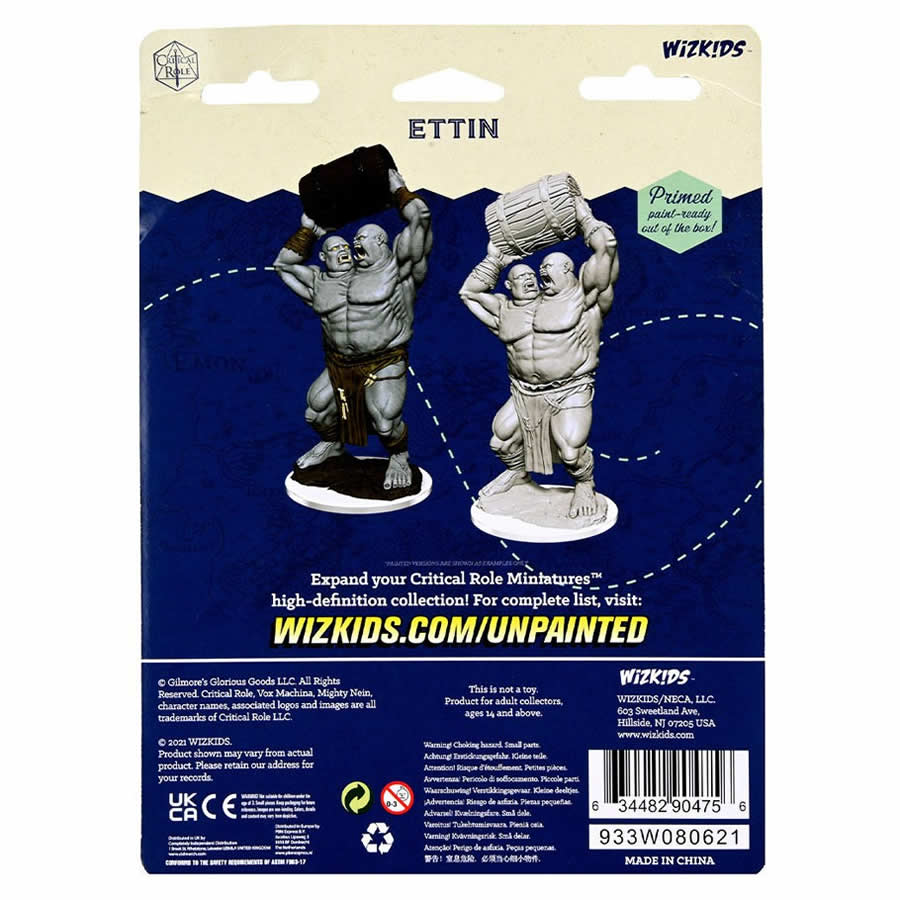 WZK90475 Ettin Unpainted Miniatures Critical Role Series Figures (ONLINE ORDER ONLY)