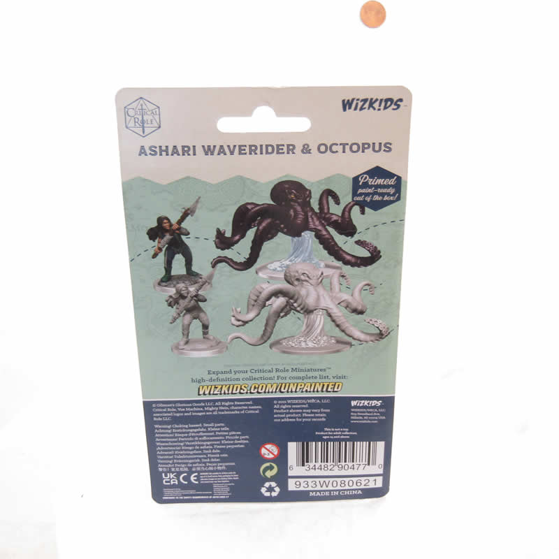 WZK90477 Ashari Waverider and Octopus Unpainted Miniatures Critical Role Series Figures (ONLINE ORDER ONLY)