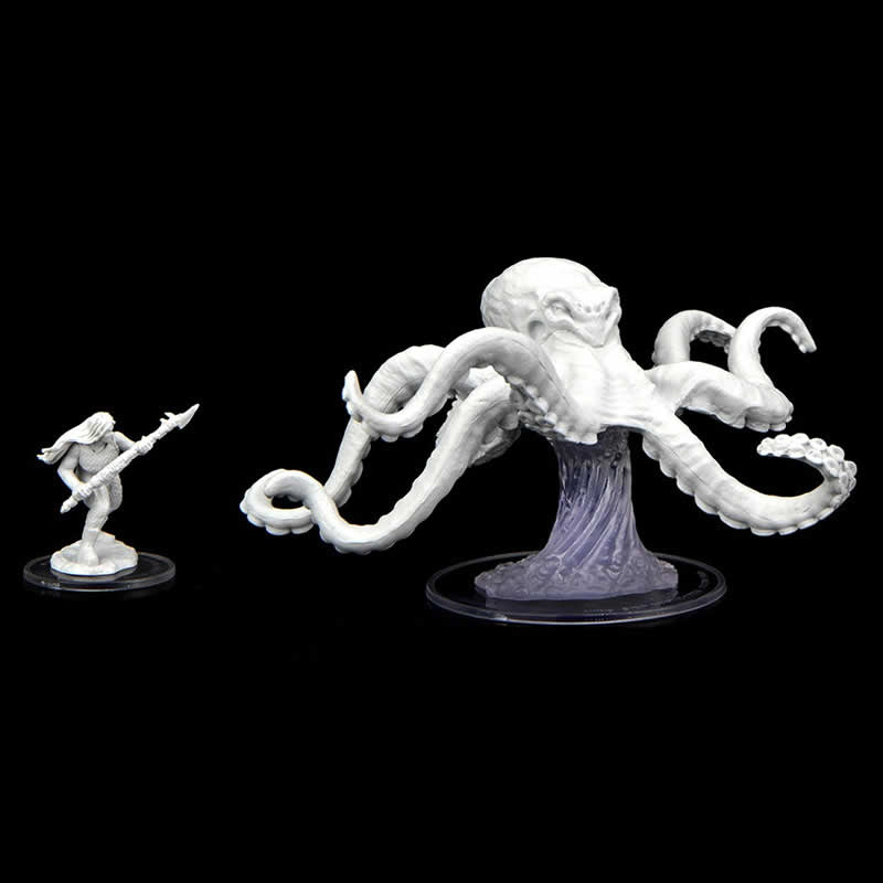 WZK90477 Ashari Waverider and Octopus Unpainted Miniatures Critical Role Series Figures (ONLINE ORDER ONLY)