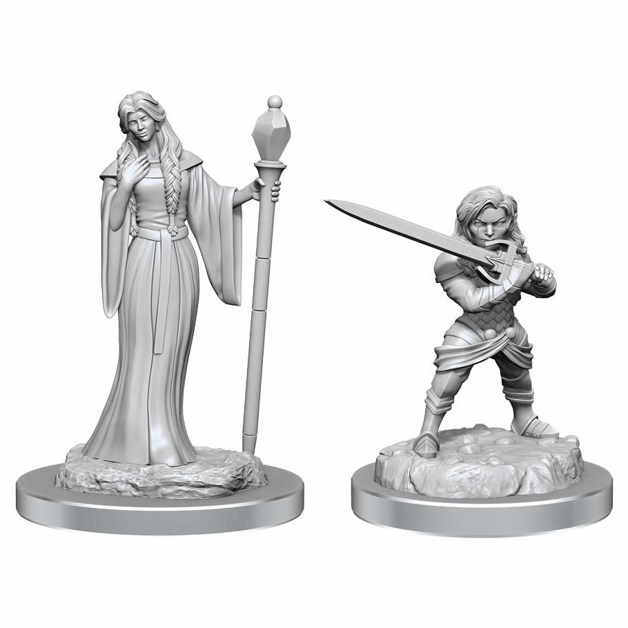 WZK90550 Human Wizard and Halfling Female Unpainted Miniatures Critical Role Series Figures (ONLINE ORDER ONLY)