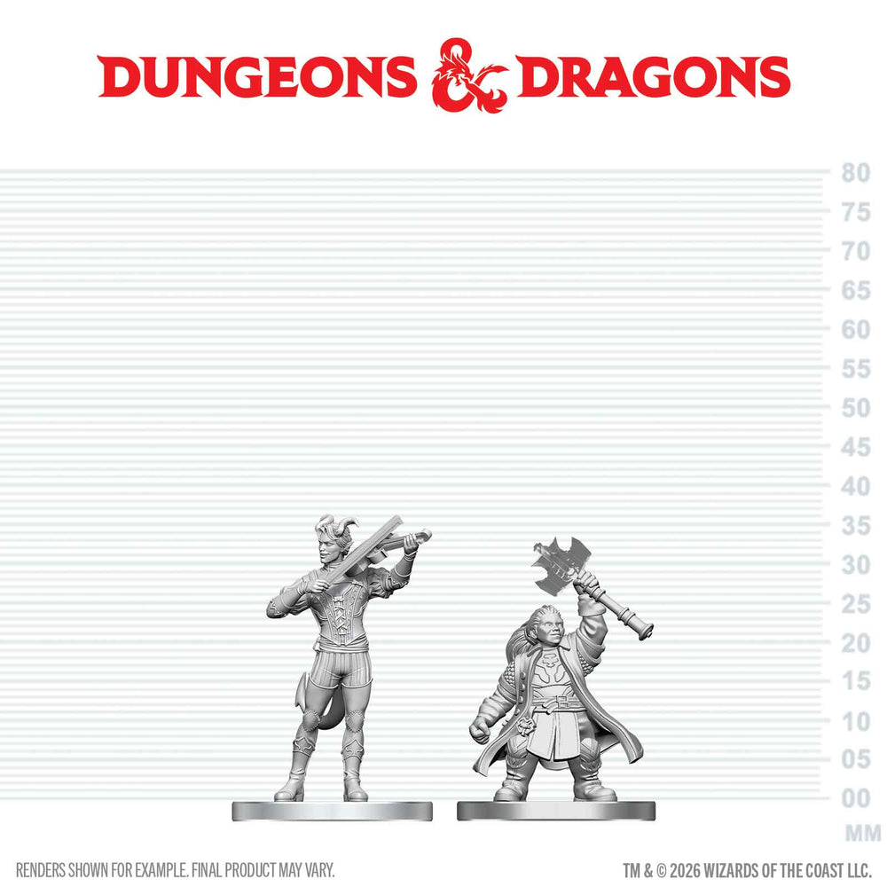 D&D Nolzur's Marvelous Miniatures: Tiefling Bard & Dwarf Cleric (ONLINE ORDER ONLY)