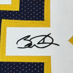 Framed Facsimile Autographed Dwyane Wade 35x39 Marquette Blue Reprint Laser Auto College Basketball Jersey (ONLINE ORDER ONLY)