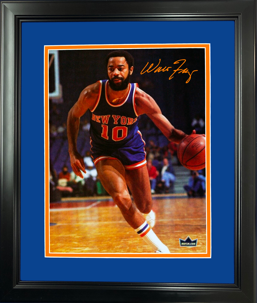 Framed Walt Frazier Facsimile Laser Engraved Signature Auto 11"x14" Basketball Photo HOFSM Holo (ONLINE ORDER ONLY)