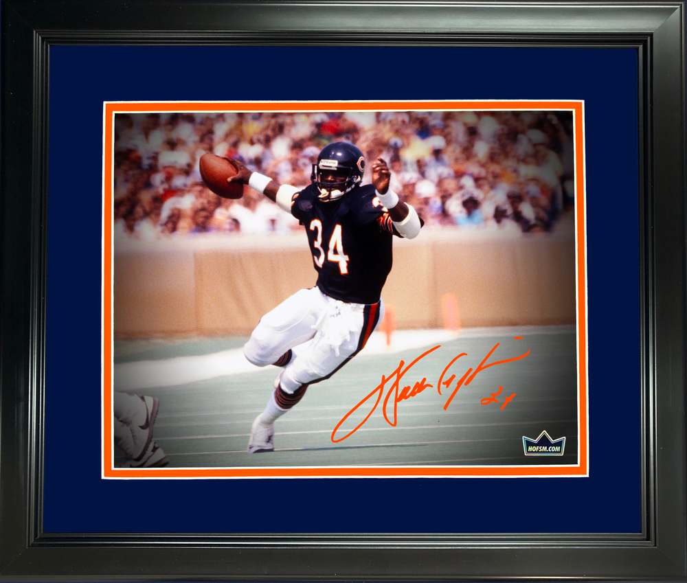 Framed Walter Payton Chicago Bears Facsimile Laser Engraved Signature Auto 11"x14" Football Photo HOFSM Holo (ONLINE ORDER ONLY)