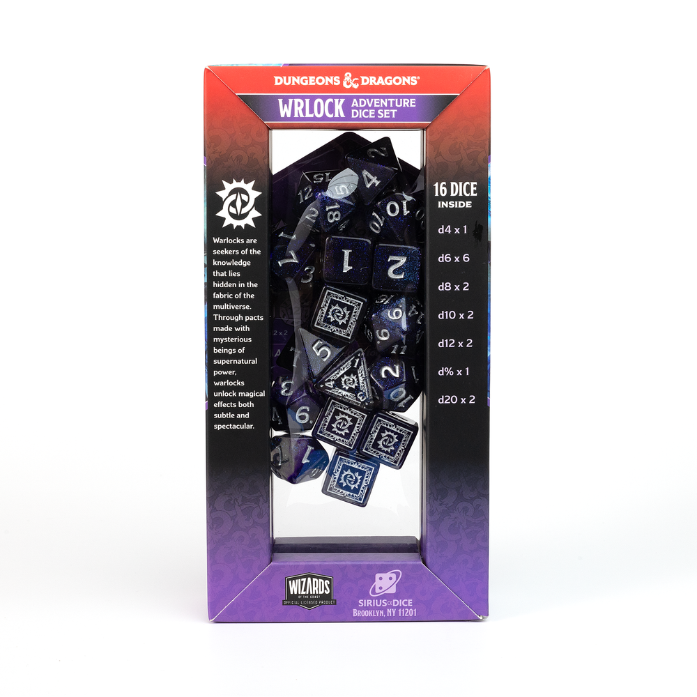 D&D Adventure Dice Set - Warlock Edition | Purple 16pc Collection (ONLINE ORDER ONLY)