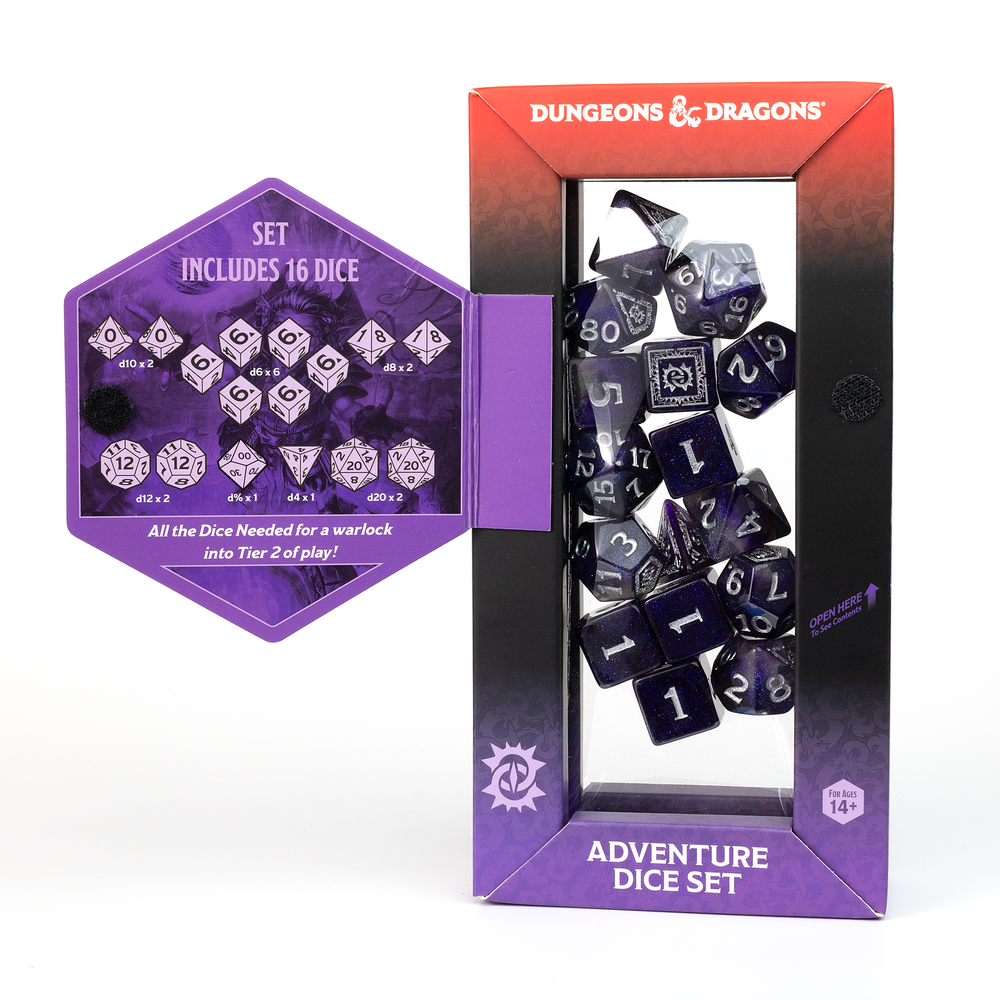 D&D Adventure Dice Set - Warlock Edition | Purple 16pc Collection (ONLINE ORDER ONLY)