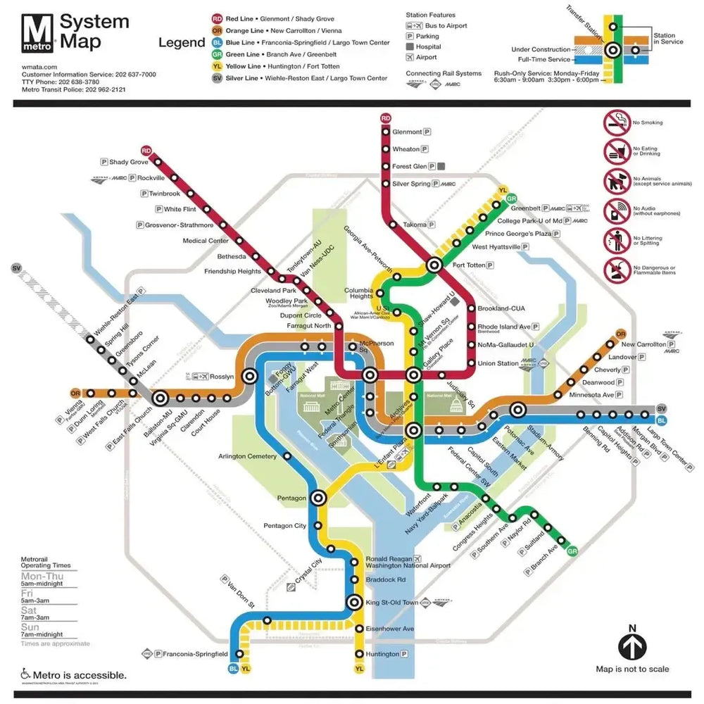 Washington DC Metro Map 500 Piece Jigsaw Puzzle NYPC