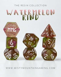 Watermelon Rind Resin Dice Set (ONLINE ORDER ONLY)