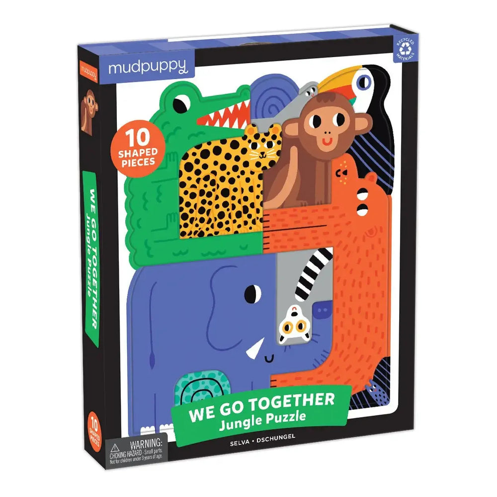 We Go Together Jungle 10 Shaped Piece Jigsaw Tray Puzzle Mudpuppy