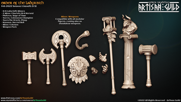 3D Printed Artisan Guild Minoc Standalone Weapons Order of the Labyrinth 28mm 32mm (Online Only)